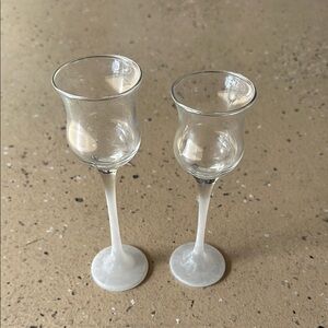 Partylite iced crystal Elegant Glass candleholders Set of 2